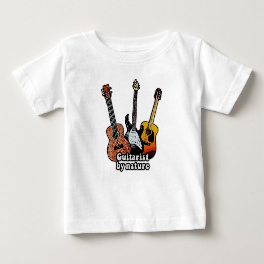 ギタリスト自然。カラフルギター ベビーTシャツ (正面)