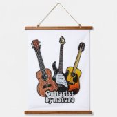 ギタリスト自然。カラフルギター 吊り下げ型タペストリー (正面)