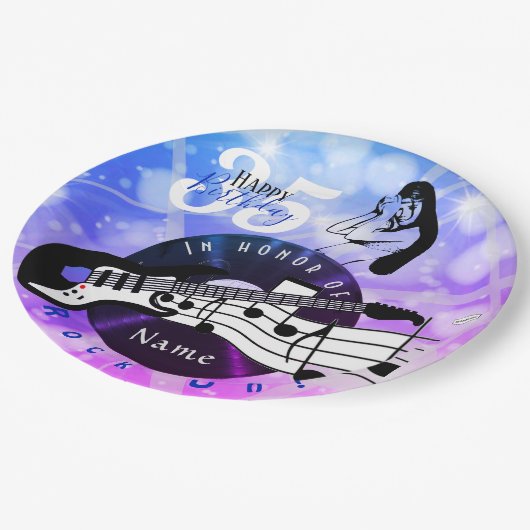 ギタリスト誕生日テーマ紙プレートHAMbWG ペーパープレート (アングル)