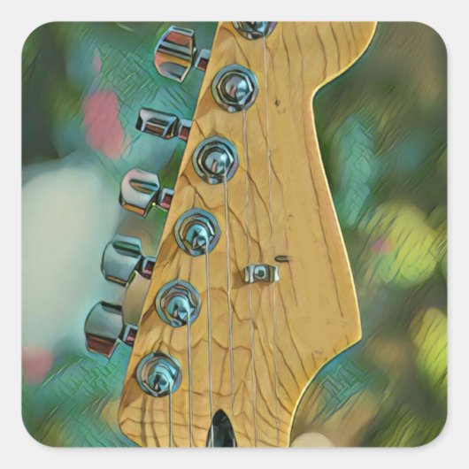 ギタリスト誕生日プレゼント スクエアシール (正面)