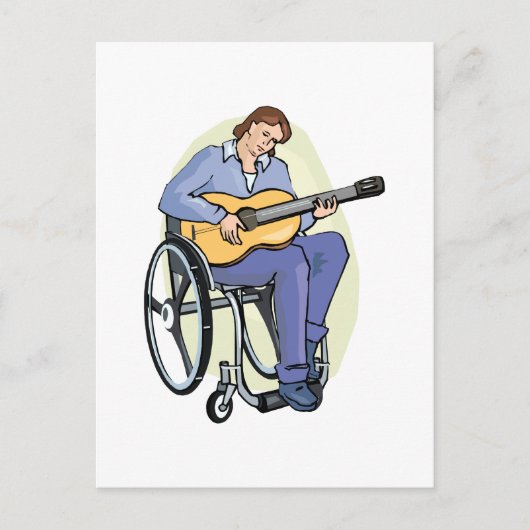 ギタリスト車椅子グラフィック.png ポストカード (正面)