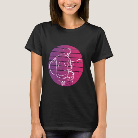 ギタリスト音楽の恋人のアートミュージシャンソウルフルギター Tシャツ (正面)