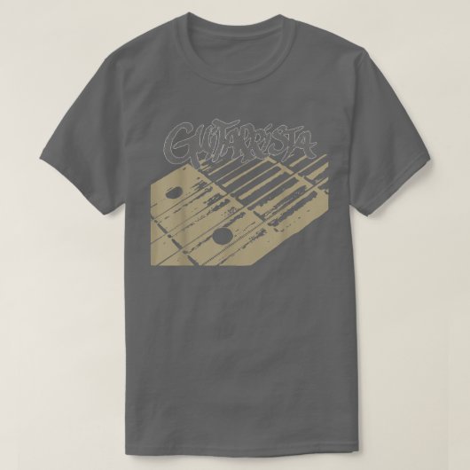 ギタリスト音楽ベース音楽フェスティバルギター Tシャツ (デザイン正面)