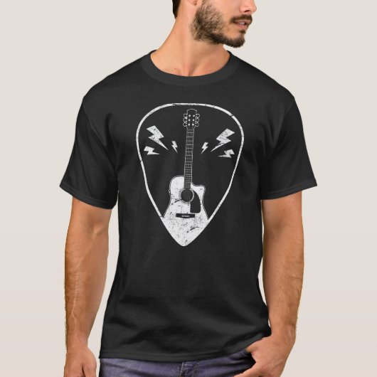 ギタリスト ギター ギターピック ソングライター Tシャツ (正面)