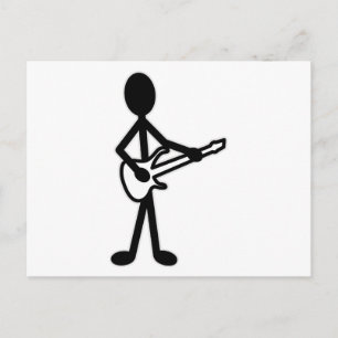 ギタリスト・スティック・フィギュア ポストカード