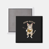 ギタリスト・ミュー・ギターかわいい猫遊のギタークリスマス マグネット (正面/裏面)