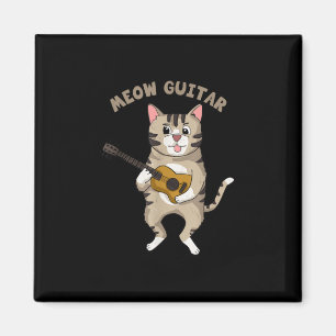 ギタリスト・ミュー・ギターかわいい猫遊のギタークリスマス マグネット