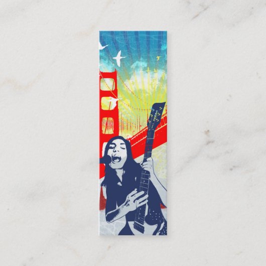 ギタリスト-細いカード スキニー名刺 (正面)