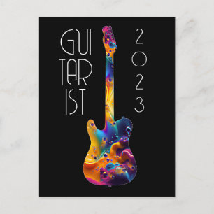 ギタリスト 2023 カラフル ギター バンド ギフト ポストカード