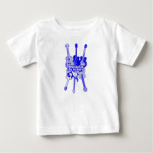 ギタリストby自然。ヴィンテージブルーギター ベビーTシャツ