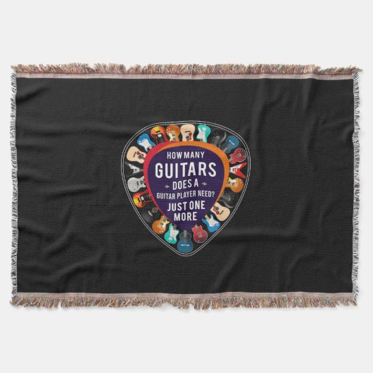 ギタリストHow Many Guitars誕生日 スローブランケット (正面)