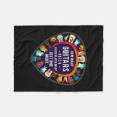 ギタリストHow Many Guitars誕生日 フリースブランケット (正面(横))