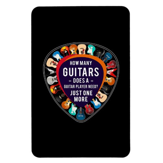 ギタリストHow Many Guitars誕生日 マグネット (縦)
