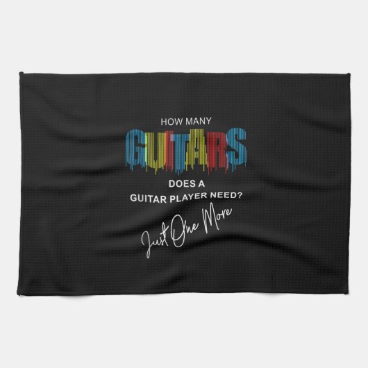 ギタリストHow Many Guitars Does誕生日 キッチンタオル (横)