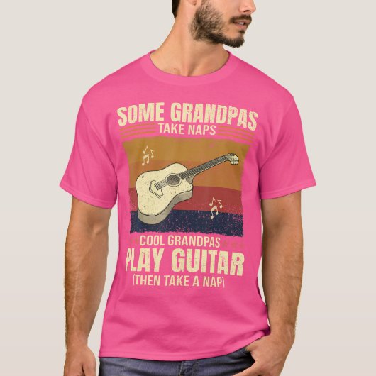 ギタリストSome Grandpas Take昼寝クールGrandpas Pl Tシャツ (正面)