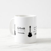ギタリパーソナライズされたスト向けヴィンテージギフト、ミュージシャン コーヒーマグカップ (正面左)