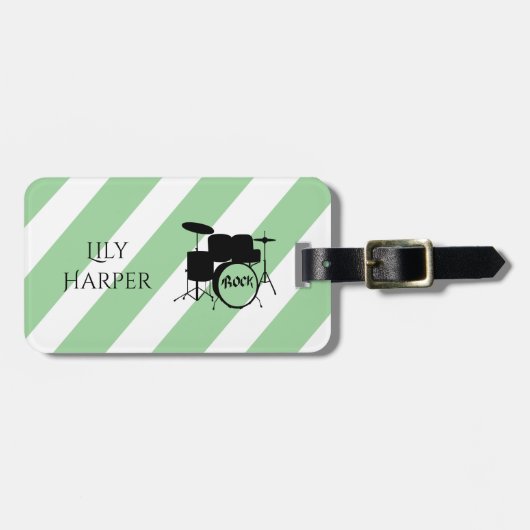 ギタリパーソナライズされたスト向けヴィンテージギフト、ミュージシャン ラゲッジタグ (正面横)