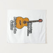 ギタリ前向きスト用ギター引用文 タペストリー (正面(横))