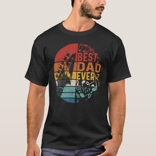 ギタリ最高のストパパEver D A D Chord父の日 Tシャツ (正面)