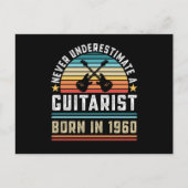 ギタリ生まれスト1960 60誕生日ギターギフトパパ ポストカード (正面)