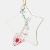 ギターおよび音楽ノート6 セラミックオーナメント (左)