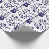 ギターが付いているパンクロックのスカル ラッピングペーパー (角)