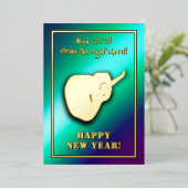 ギターが右のコードを打つ2026グリーティングカード 箔招待状 (立ち正面)