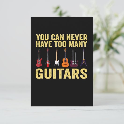 ギターが多過ぎることはないおもしろい サンキューカード (スタンド正面)