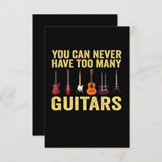 ギターが多過ぎることはないおもしろい サンキューカード (正面/裏面)