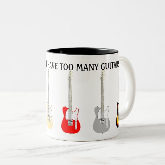 ギターが多過ぎることはないおもしろい ツートーンマグカップ (正面右)