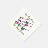 ギターが多過ぎることはないカラフル- スタンダードカクテルナプキン (角)