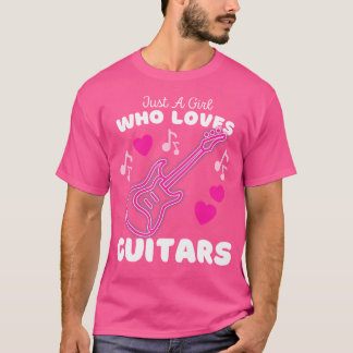 ギターが大好きな女の子 – かわいい女の子エレクトリ Tシャツ