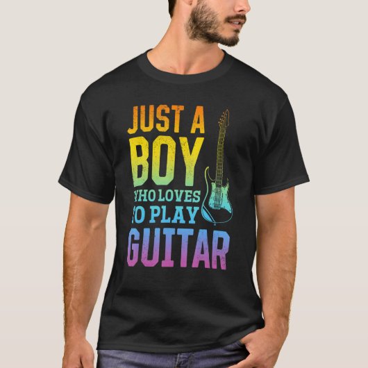 ギターが大好きな遊男の子 – Electric Gui Tシャツ (正面)