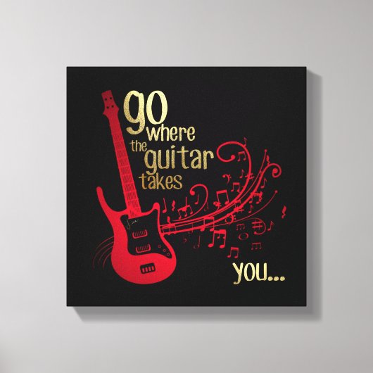 ギターが持って行く…..キャンバスアート キャンバスプリント (正面)