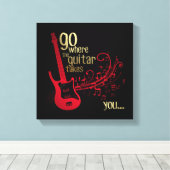 ギターが持って行く…..キャンバスアート キャンバスプリント (インサイチュ (ウッドフロア))