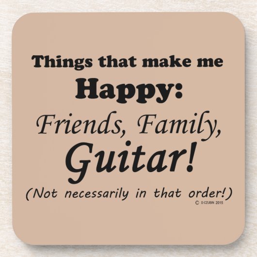 ギターが私を幸せにする コースター (正面)