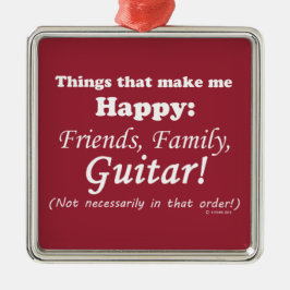ギターが私を幸せにする メタルオーナメント