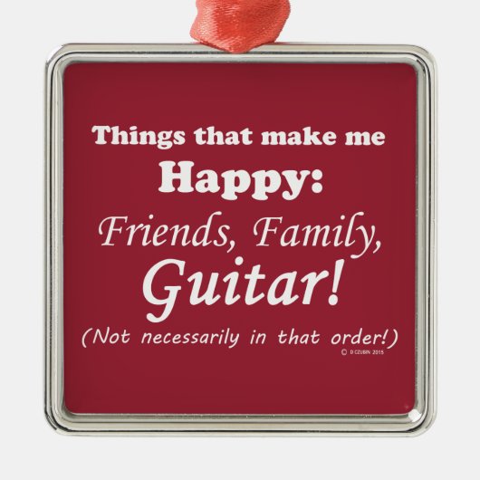 ギターが私を幸せにする メタルオーナメント (正面)
