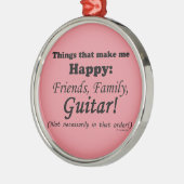 ギターが私を幸せにする メタルオーナメント (左)