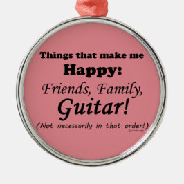 ギターが私を幸せにする メタルオーナメント