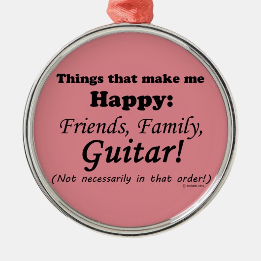 ギターが私を幸せにする メタルオーナメント (正面)