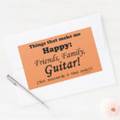 ギターが私を幸せにする 長方形シール (封筒)