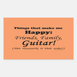 ギターが私を幸せにする 長方形シール