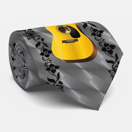 ギターつる植物オングレー ネクタイ (ロール)