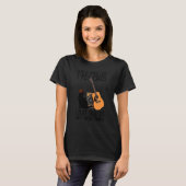 ギターで猫を飼うのはそう遊だ Tシャツ (正面フル)