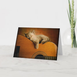 ギターで眠っている猫 カード