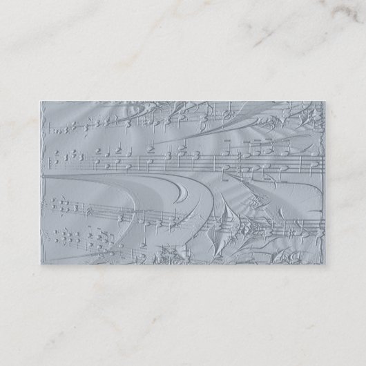 ギターとエンボスの楽譜 名刺 (裏面)
