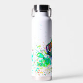 ギターとコードの（ばちゃばちゃ）跳ねる パーソナライズされた ウォーターボトル (正面)