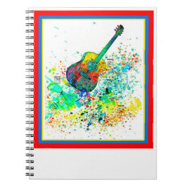 ギターとコード（ばちゃばちゃ）跳ねる ノートブック