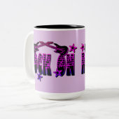 ギターとスターマグのピンクロゴロック ツートーンマグカップ (正面左)